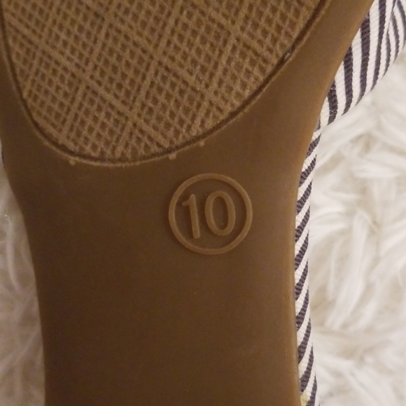 Navy Striped Merona Flats - Picture 3 of 7